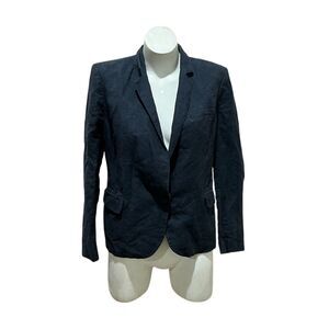 Kenneth Mitchell Women's Blue Blazer Jacket M Notch Lapel Mid-Length